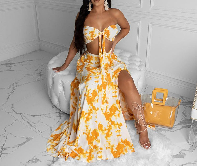 Strapless Crop Top Dress