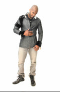 Man wearing Majesty 22 denim fur jacket